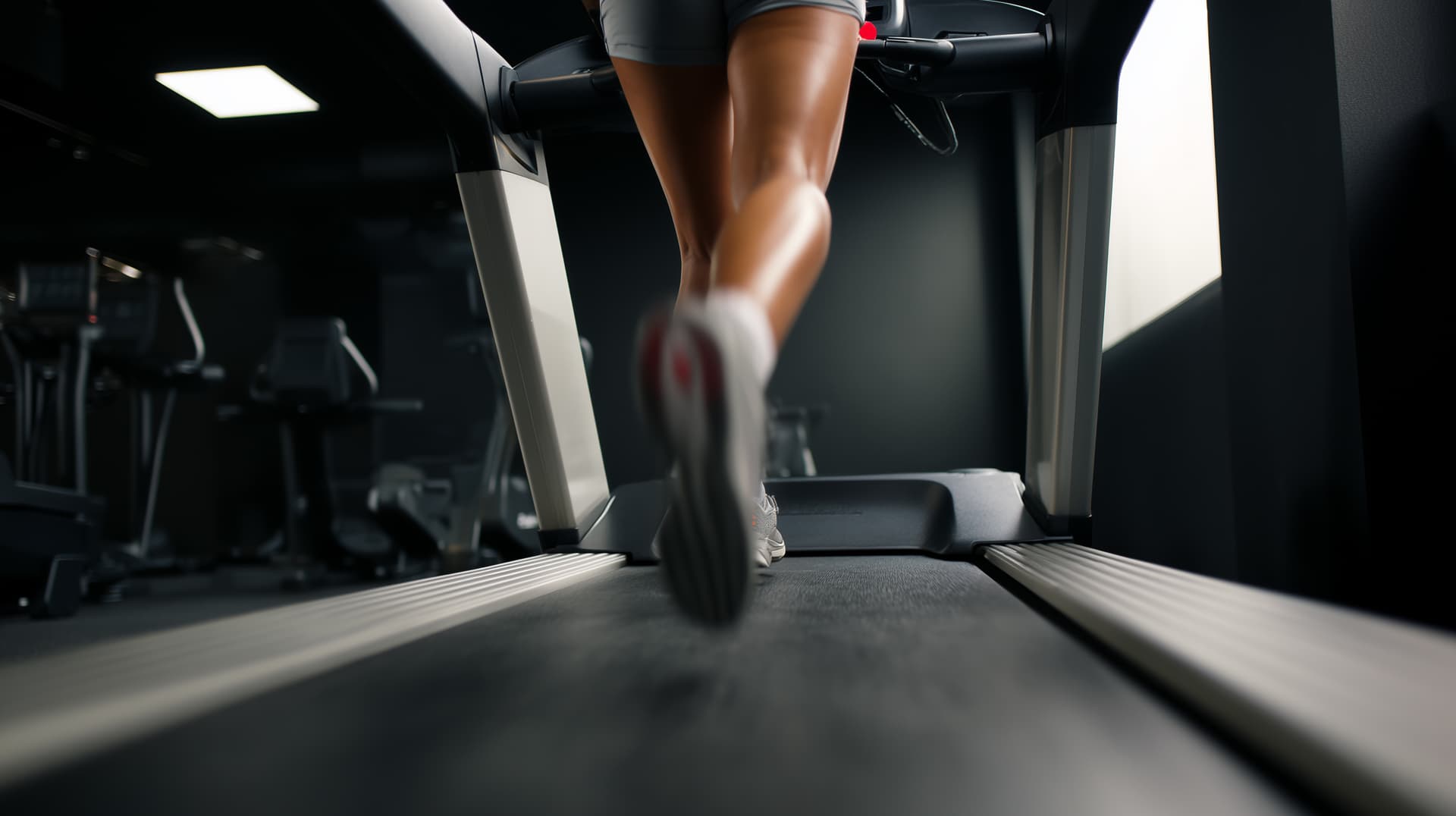 Oseba med tekom na treadmill napravi v Wamoo gymu za kondicijski trening